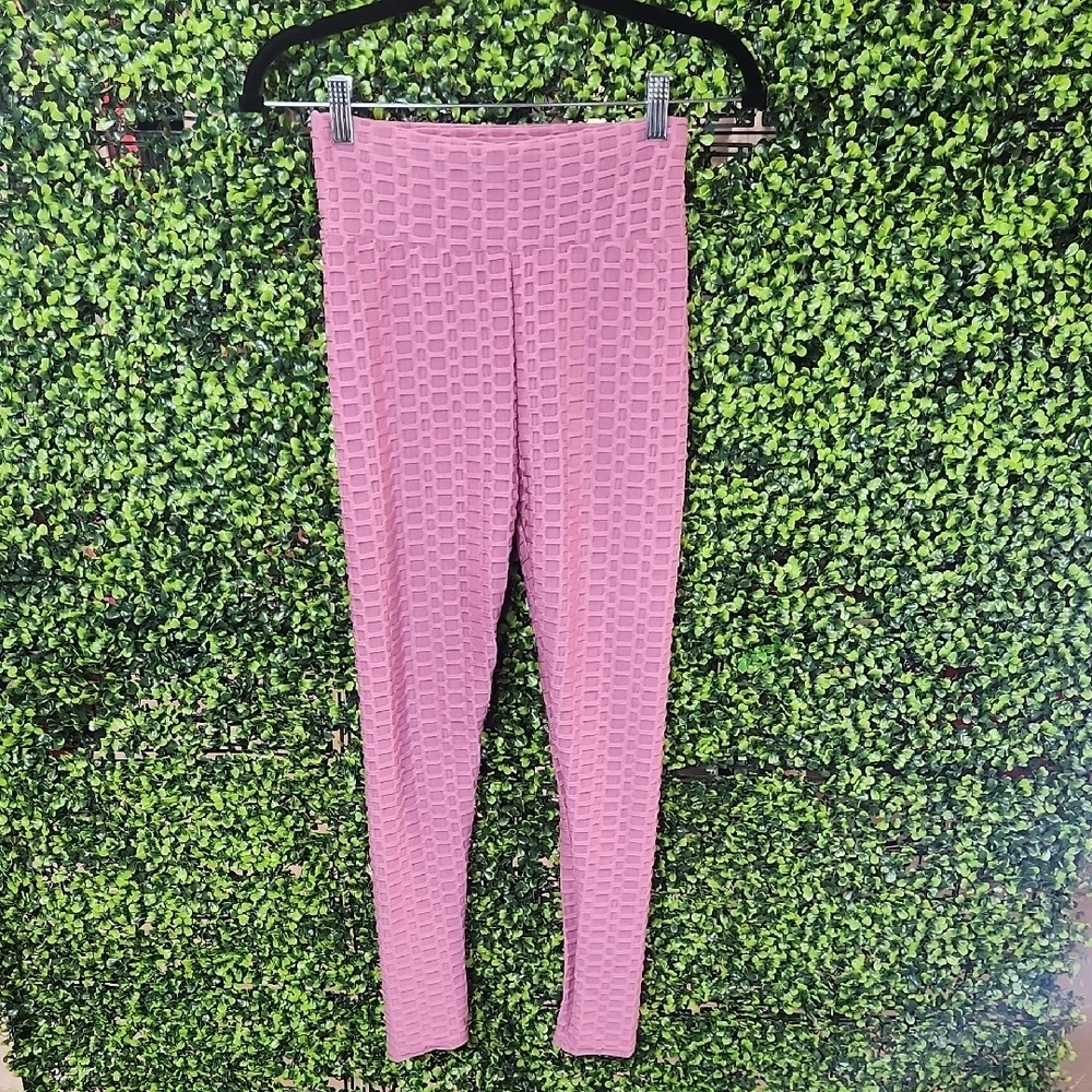 Pink TicTok Textured Leggings Size Medium